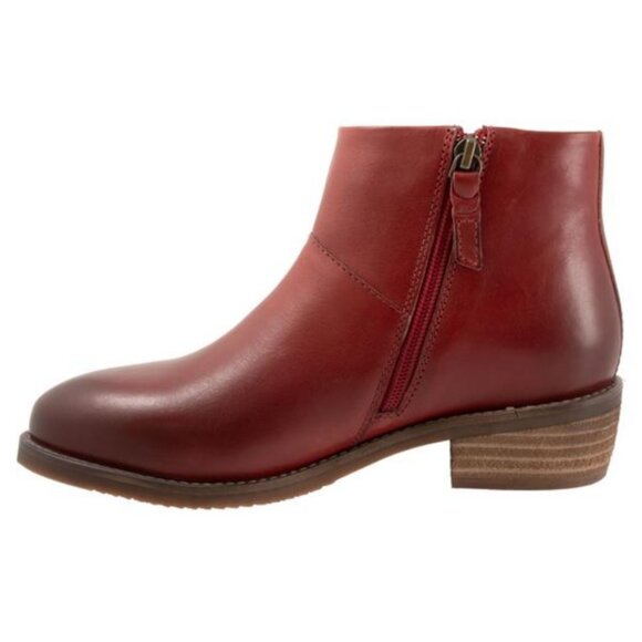 NEW SoftWalk Roselle Dark Red Double Zip Ankle Boot 10WW Booties - Picture 2 of 12
